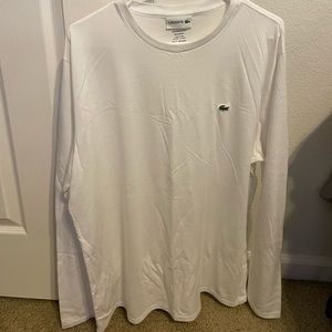 Men white Lacoste long sleeve XXL